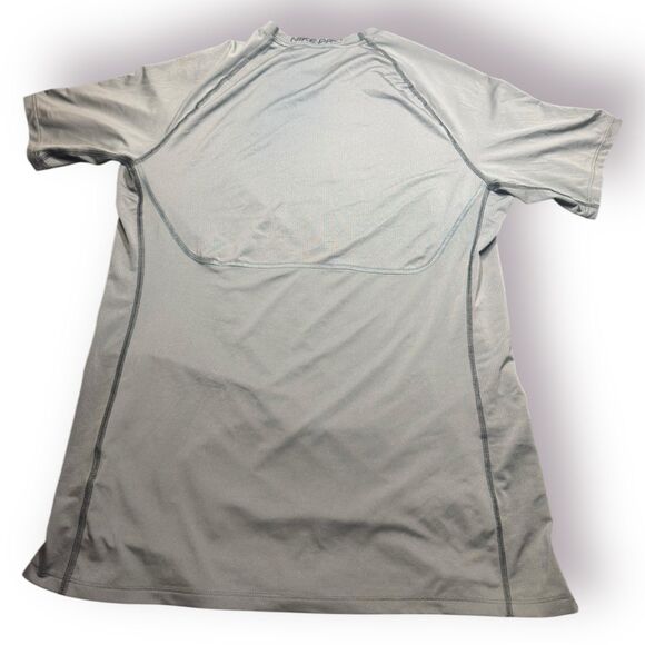 Nike Pro Dri-FIT Men's Short Sleeve Shirt Top Iron Grey‎ Black Size Large - Picture 2 of 4